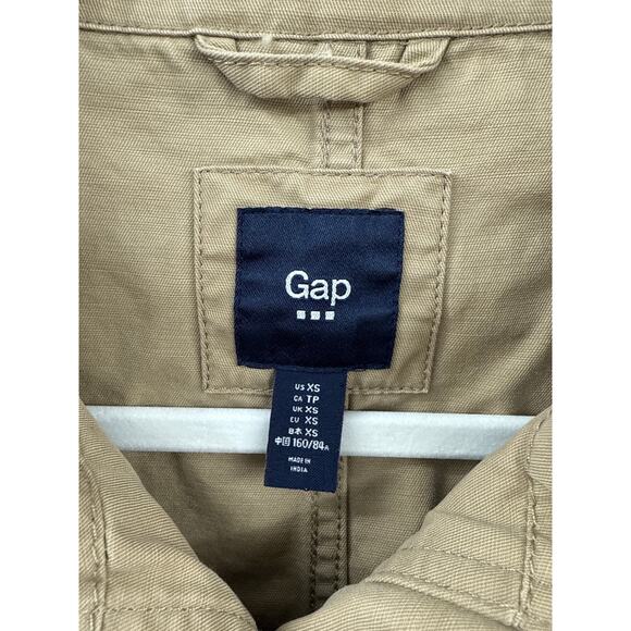 Gap Womens Beige Utility Field Jacket Size XS Khaki Zipper Front Cargo Casual - Picture 3 of 8